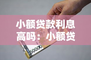 小额贷款利息高吗：小额贷利率为何居高不下？