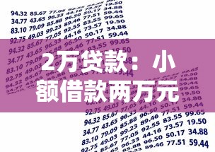 2万贷款：小额借款两万元如何申请