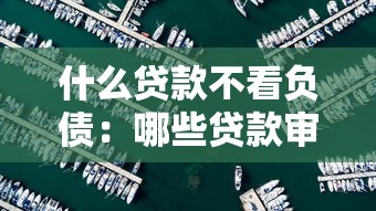 什么贷款不看负债：哪些贷款审批不查负债情况