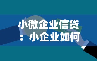 小微企业信贷：小企业如何获得银行贷款