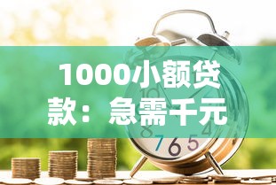 1000小额贷款：急需千元借款如何申请