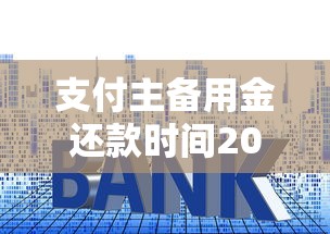 支付主备用金还款时间2025年推荐，分享5个小平台贷款