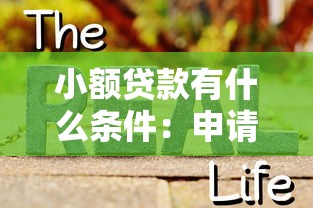 小额贷款有什么条件：申请小额贷款需要满足哪些要求