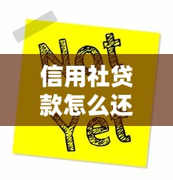 信用社贷款怎么还：信用社贷款如何偿还