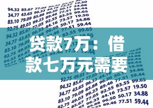 贷款7万：借款七万元需要什么条件