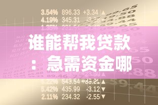 谁能帮我贷款：急需资金哪里可以申请贷款
