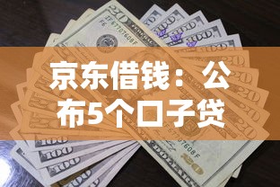 京东借钱：公布5个口子贷款
