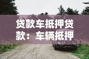 贷款车抵押贷款：车辆抵押贷款如何办理手续