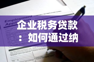 企业税务贷款：如何通过纳税记录申请企业贷款