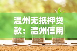 温州无抵押贷款：温州信用贷款如何申请？