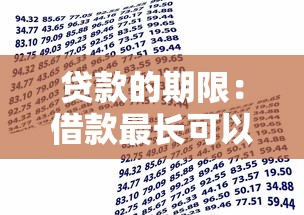 贷款的期限：借款最长可以分多少年还清
