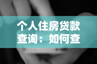 个人住房贷款查询：如何查看我的房贷信息