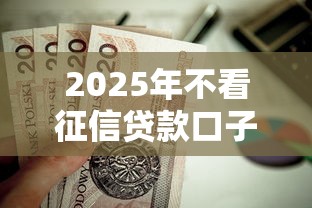 2025年不看征信贷款口子，阐述5家2025最新私借口子