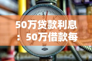 50万贷款利息：50万借款每月需还多少利息