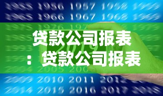 贷款公司报表：贷款公司报表如何解读