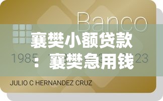 襄樊小额贷款：襄樊急用钱哪里能借