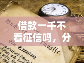 借款一千不看征信吗，分析五个2025最新近期查询多负债高还能出额度的口子