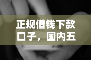 正规借钱下款口子，国内五大2025最新什么口子黑户可以下款