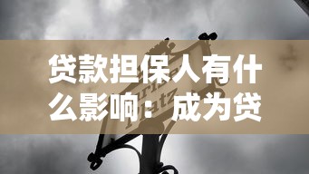贷款担保人有什么影响：成为贷款担保人有哪些后果