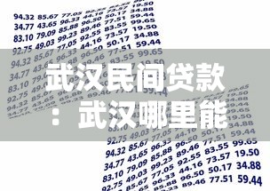 武汉民间贷款：武汉哪里能快速借到私人资金