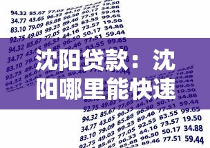 沈阳贷款：沈阳哪里能快速申请借款