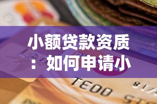小额贷款资质：如何申请小额信贷资格
