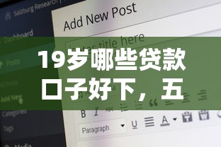 19岁哪些贷款口子好下，五大2025最新贷款公司平台