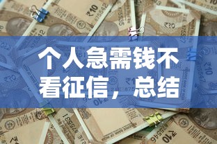 个人急需钱不看征信，总结五个2025最新贷款新口子不查征信2025