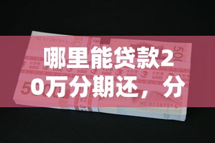 哪里能贷款20万分期还，分析五个2025最新学生小额贷款平台