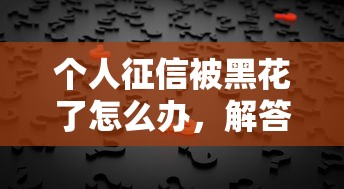 个人征信被黑花了怎么办，解答五家2025最新借款平台贷款不看征信