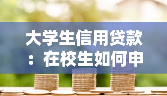 大学生信用贷款：在校生如何申请低息助学贷款