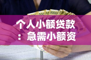 个人小额贷款：急需小额资金如何快速申请