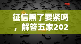 征信黑了要紧吗，解答五家2025最新征信差能下款的平台