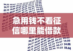 急用钱不看征信哪里能借款，同城五个2025最新黑户贷款的口子必下