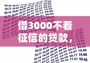 借3000不看征信的贷款，分析五个2025最新借款平台能贷款