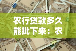 农行贷款多久能批下来：农行贷款审批时效要多久