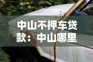中山不押车贷款：中山哪里可以办理免押车贷款