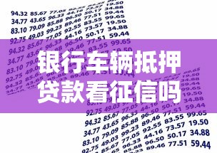 银行车辆抵押贷款看征信吗：车辆抵押贷款征信要求吗