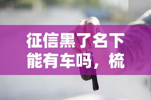 征信黑了名下能有车吗，梳理5个2025最新平台贷款正规