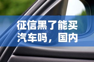 征信黑了能买汽车吗，国内五大2025最新有什么借钱平台
