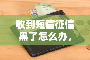 收到短信征信黑了怎么办，五大2025最新平台可以借钱