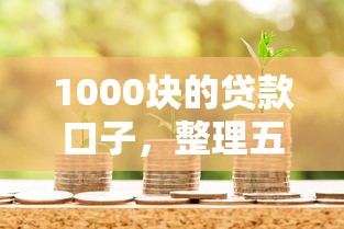1000块的贷款口子，整理五个2025最新714必下口子借款平台