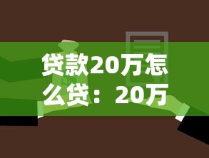 贷款20万怎么贷：20万贷款申请流程指南