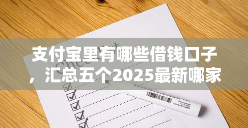 支付宝里有哪些借钱口子，汇总五个2025最新哪家贷款平台好