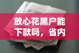 放心花黑户能下款吗，省内五个2025最新低门槛贷款平台