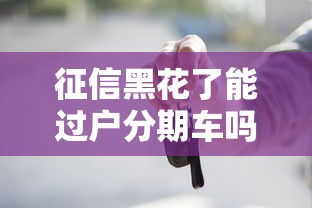 征信黑花了能过户分期车吗，分享五个2025最新纯信用贷款平台