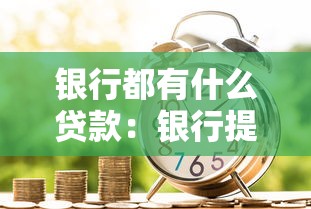 银行都有什么贷款：银行提供哪些借贷产品