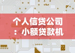 个人信贷公司：小额贷款机构如何选择更安全