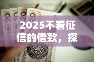 2025不看征信的借款，探讨五款2025最新不用人脸识别的贷款平台