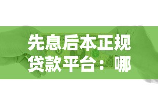 先息后本正规贷款平台：哪些正规借贷支持前期只还利息